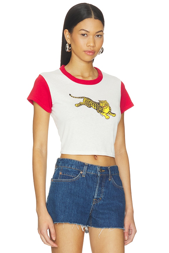 view 2 of 4 Jumping Tiger Cropped T-shirt in Off White