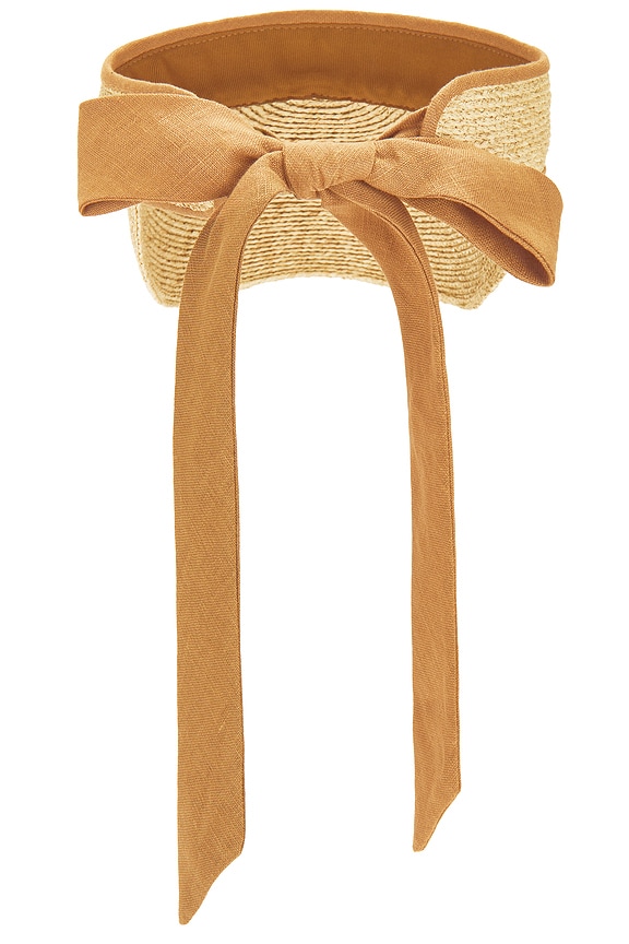 Lack of Color Linen Visor in Natural & Cinnamon | REVOLVE display picture 3