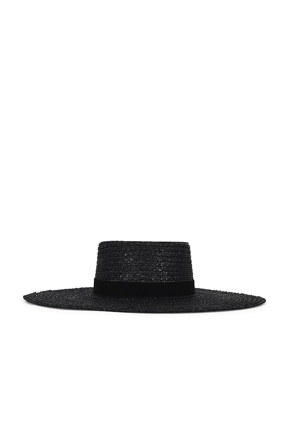 view 2 of 3 Mira Wide Boater Hat in Black