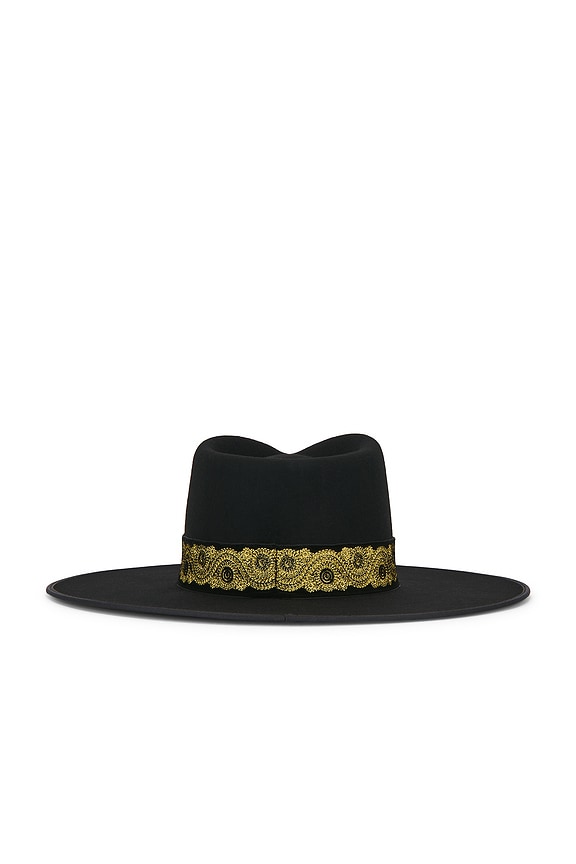 view 2 of 3 Rancher Hat in Noir & Gold Special