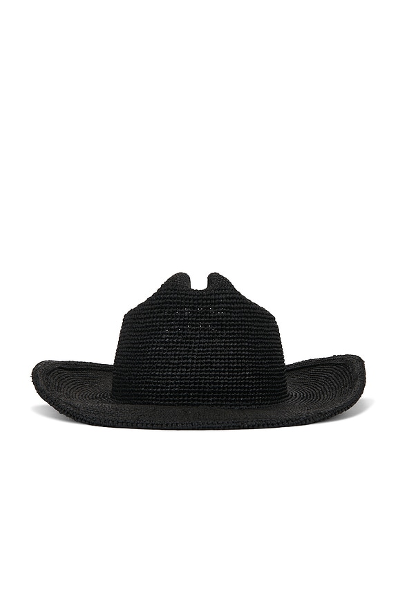view 2 of 3 Raffia Cowboy Hat in Noir