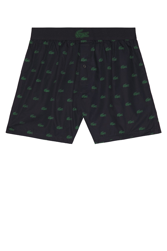 view 2 of 3 3-pack Cotton Weave Boxers in Dark Navy Blue & Green