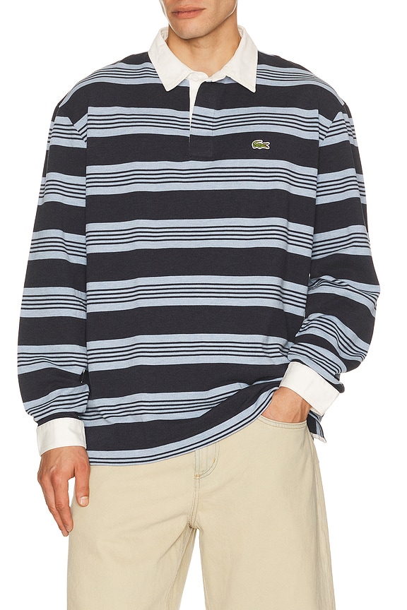 view 1 of 5 Rugby Shirt in Aphylla Chine & Blackbird