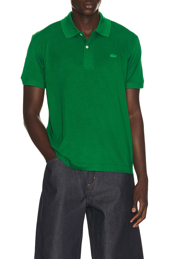 view 1 of 5 Runway Classic Fit Silk Pique Polo Shirt in Roquette