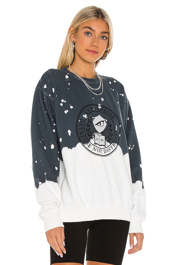 view 2 of 4 Acid Wash University Pullover in Charcoal