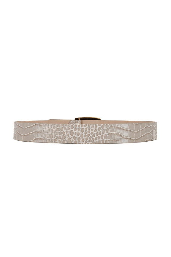 view 2 of 3 Milou Domed Embossed Belt in Ivory Croc