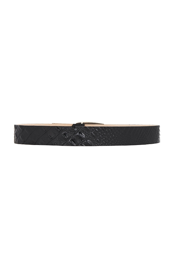 view 2 of 3 Milou Domed Embossed Belt in Black Croc