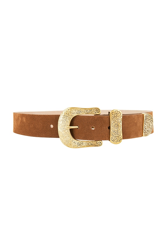 view 1 of 3 Otera Wide Leather Belt in Cognac Suede