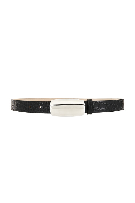 view 1 of 3 Marlowe Leather Belt in Black Croco