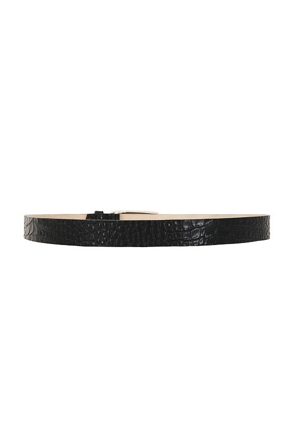 view 2 of 3 Marlowe Leather Belt in Black Croco