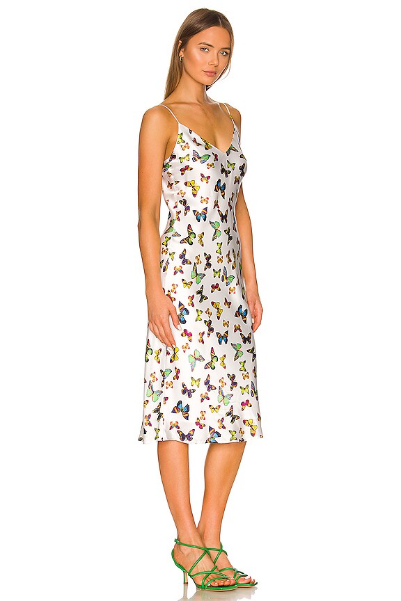 view 2 of 3 Jodie V Neck Slip Dress in White Multi Flutter