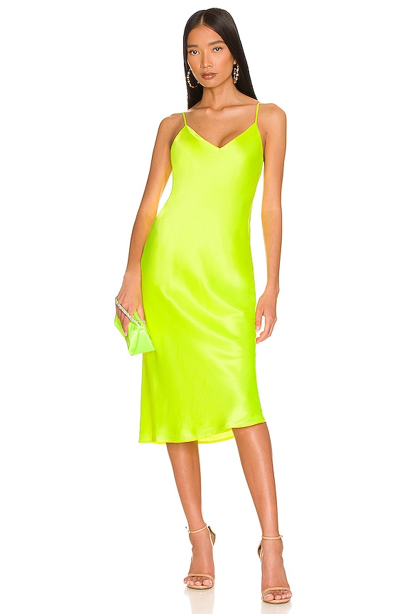 view 1 of 4 Jodie V Neck Slip Dress in Chartreuse