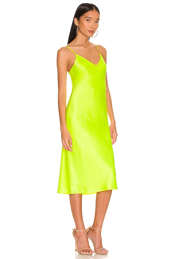 view 2 of 4 Jodie V Neck Slip Dress in Chartreuse