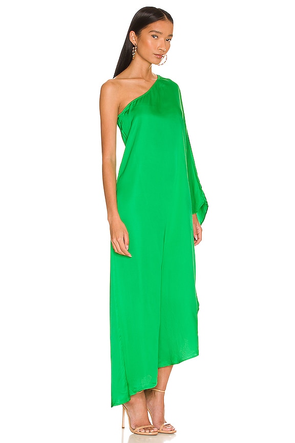 view 2 of 4 Selena One Shoulder Dress in Pop Green