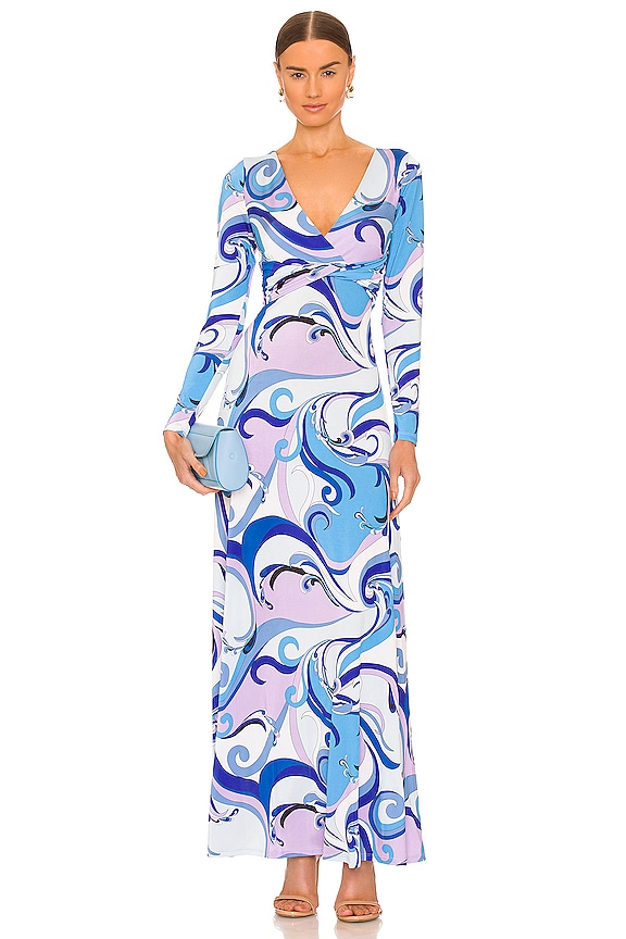 view 1 of 3 Nolita Twist Front Dress in Provence Blue & Lavender St Martin
