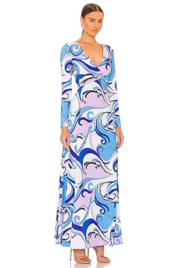 view 2 of 3 Nolita Twist Front Dress in Provence Blue & Lavender St Martin