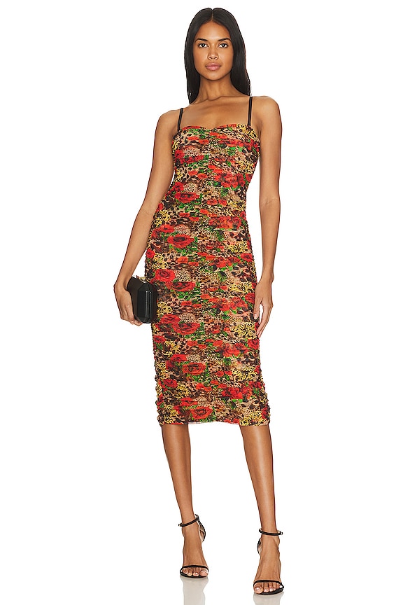 view 1 of 4 Caprice Midi Dress in Burnt Red Rose Leopard