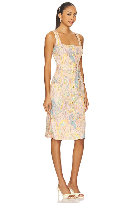 view 2 of 4 Idy Button Front Tank Dress in Multi Western Paisley