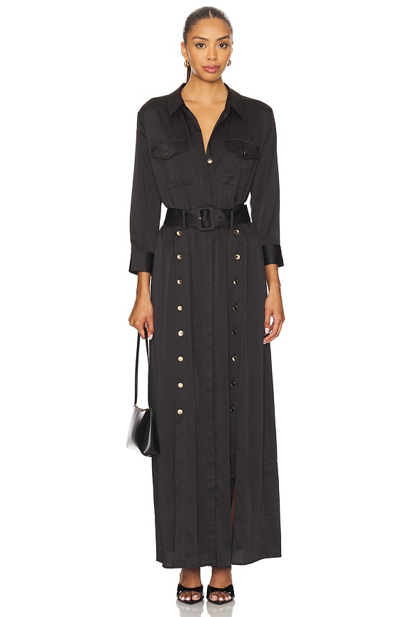 view 2 of 4 Uriah Shirt Dress With Buttons in Black