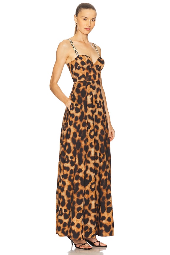 view 2 of 3 Sutton Strap Maxi Dress in Tan & Black Leopard