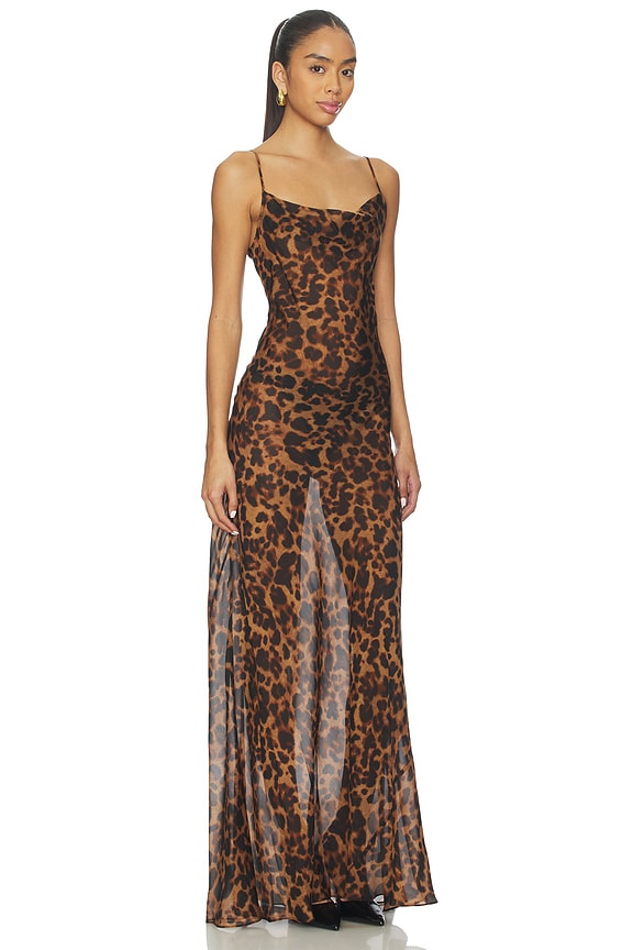 view 2 of 3 MAXIVESTIDO CHRISTINE in Brown Multi Amur Leopard
