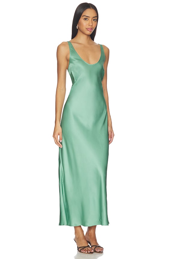 view 2 of 3 ROBE SANS MANCHES AKIYA in Malachite Green