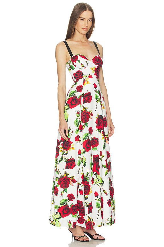 view 2 of 3 Sutton BDD Strap Maxi Dress in White & Red Romantic Rose