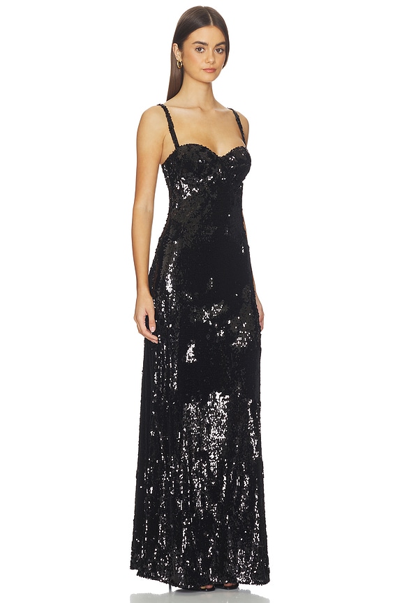 view 2 of 4 MAXI CON CORTE AL BIES SAYLA in Jet Black