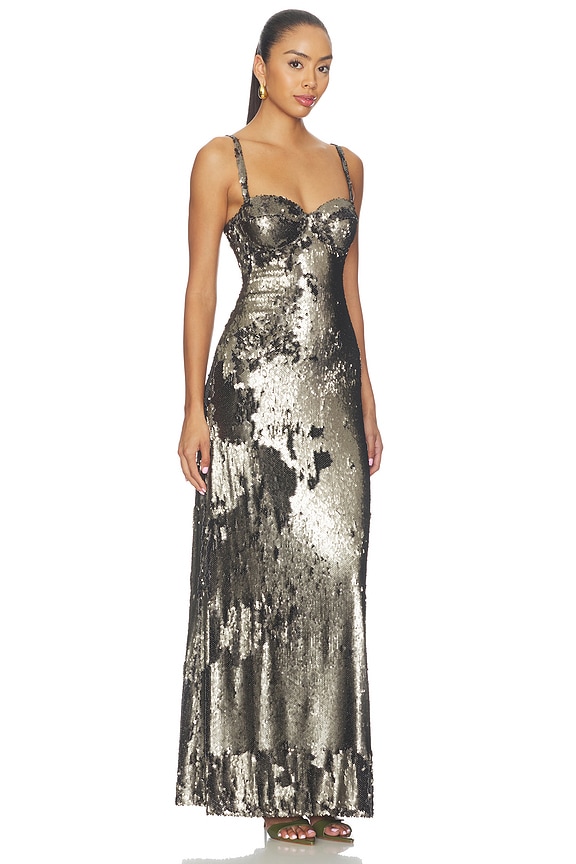 view 2 of 4 ROBE SAYLA BIAS CUT MAXI  in Smokey Olive