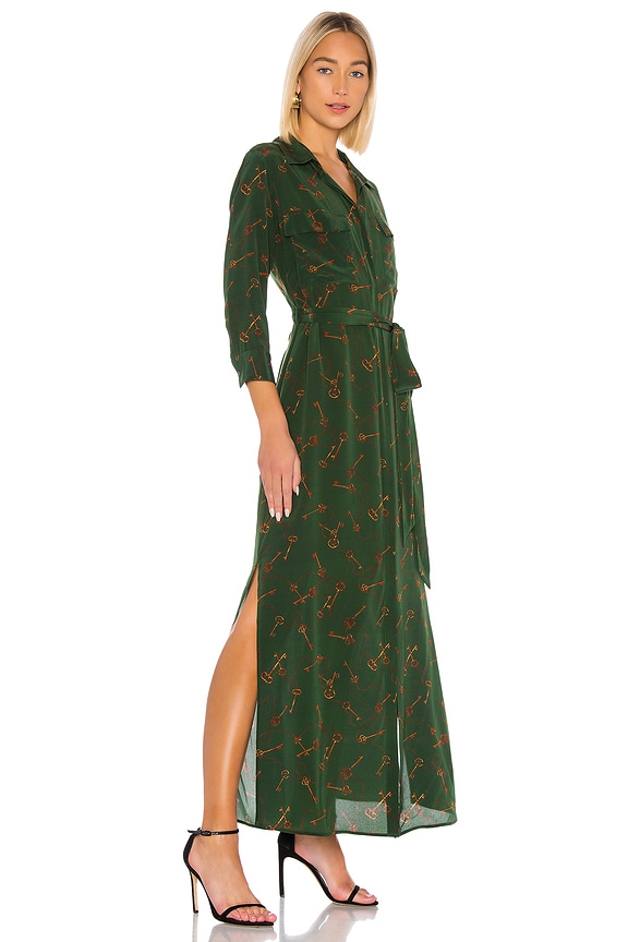 view 2 of 3 Cameron Long Shirt Dress in Pine Multi Keys