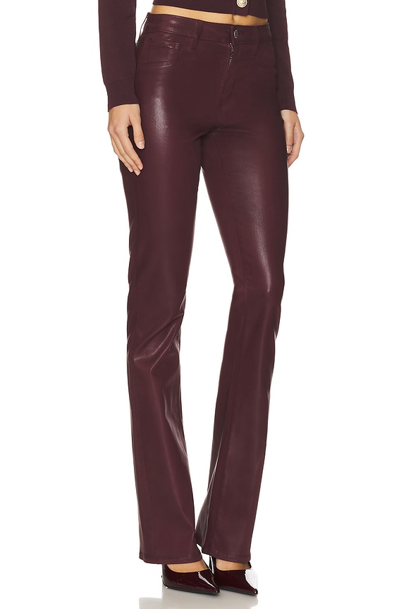view 2 of 6 Selma High Rise Sleek Baby Boot Jeans in Dark Wine Coated