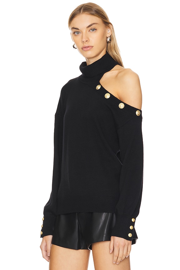 view 2 of 4 BRIXIE 컷아웃 스웨터 in Black & Gold