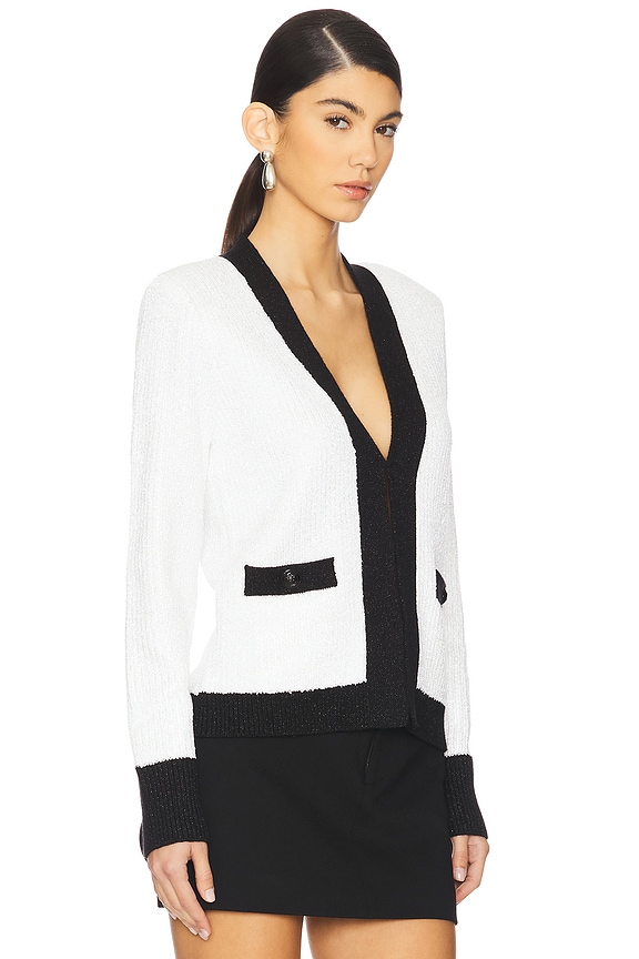 view 2 of 5 JINNY スパンコールディテールカーディガン in Ivory Sequin & Black