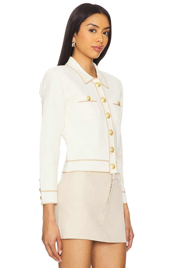view 2 of 5 Neo Crop Cardigan in Vintage White & Almond