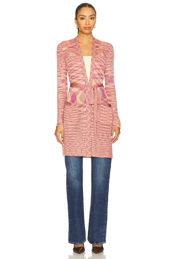 view 2 of 5 Neve Spacedye Cardigan in Pink & Purple & Green Spacedye