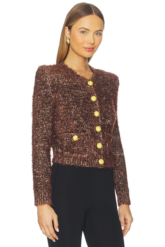 view 2 of 5 Una Knit Cardigan in Chocolate Multi