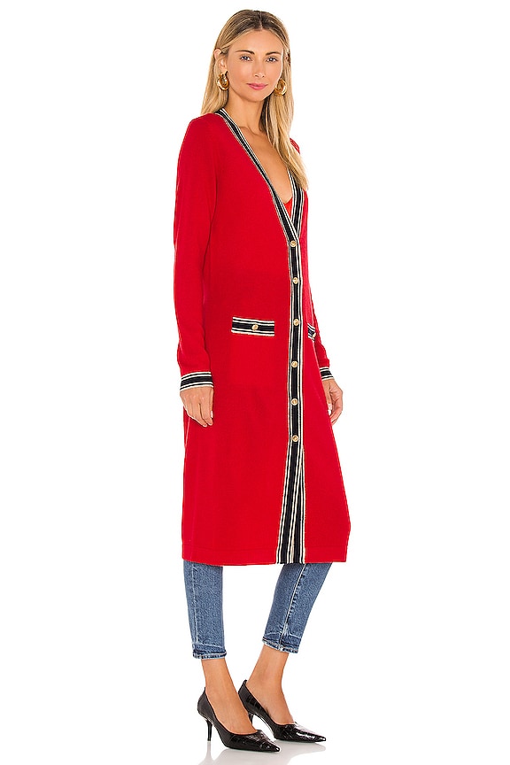 view 2 of 4 Tinsley Long Cardigan in Fiery Red