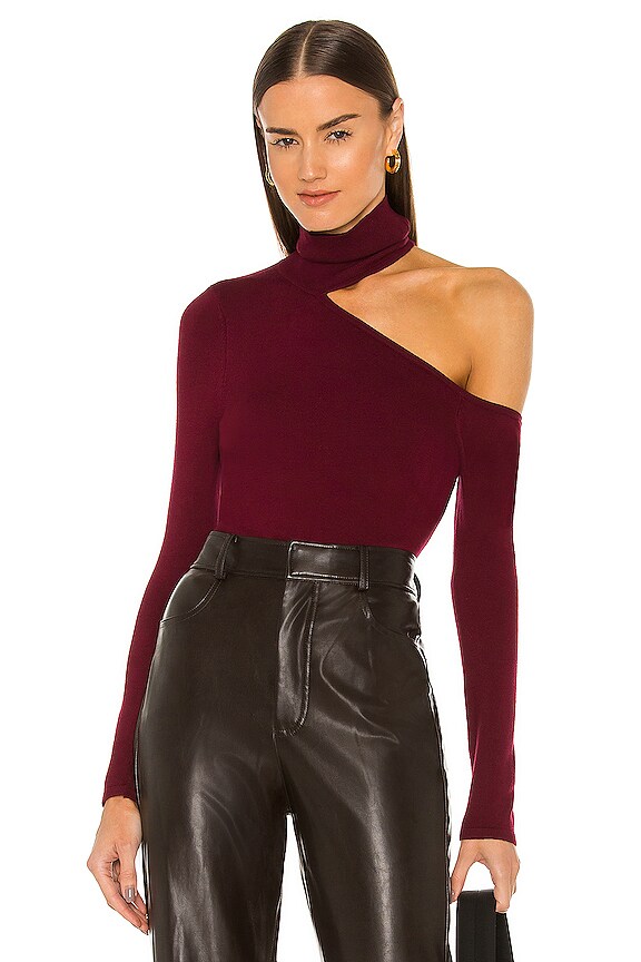 view 1 of 5 Nicky Cut Out Turtleneck Sweater in Dark Wine