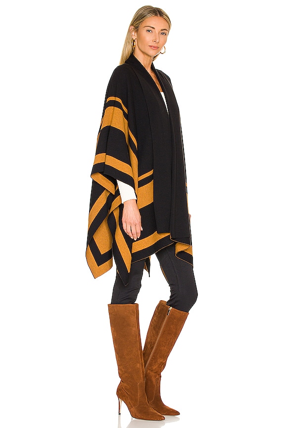 view 2 of 3 Jake Bordered Stripe Cape in Black & Bronze