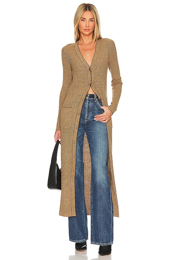 view 1 of 4 Galena Cardigan in Chocolate & Camel