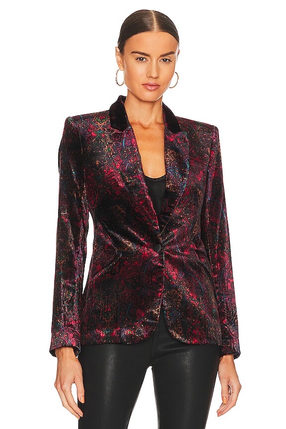 view 2 of 5 Clementine Blazer in Black & Red Medallion Paisley
