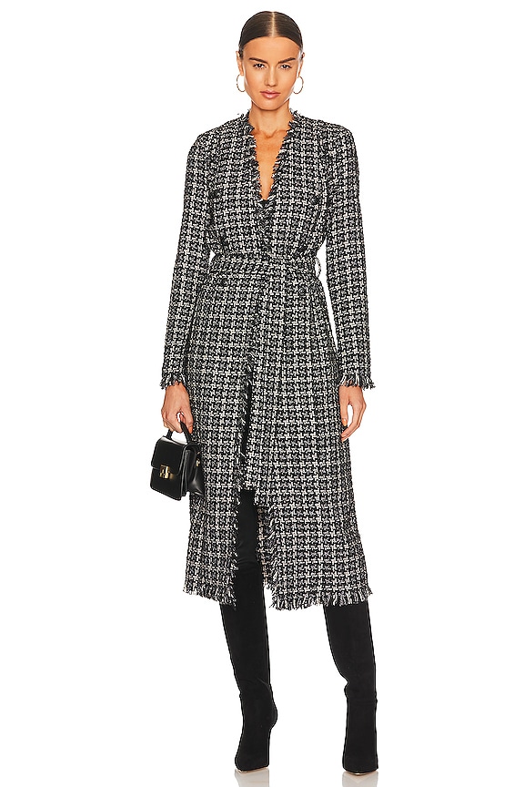 view 1 of 5 ABRIGO OAKLEY in Black & Ivory Metallic Houndstooth