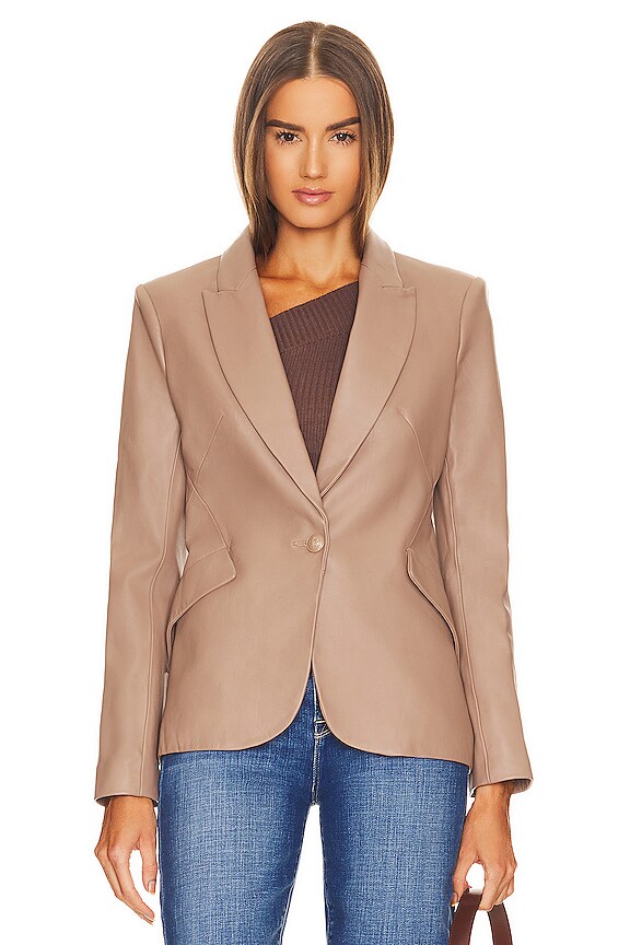 view 2 of 5 Chamberlain Leather Blazer in Chanterelle in Chanterelle Chan