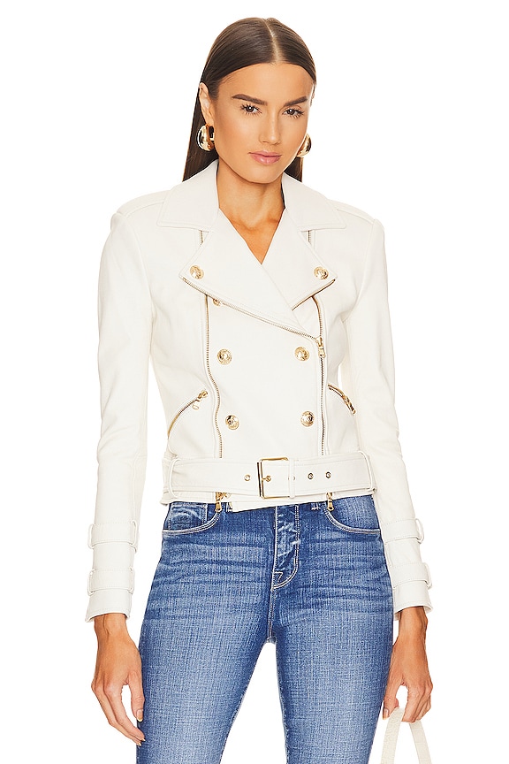 view 2 of 5 Billie Belted Leather Jacket in Ivory