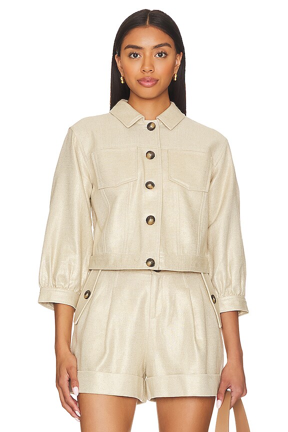 view 2 of 5 CRUZ 크롭 실용적인 재킷 in Pebble & Gold