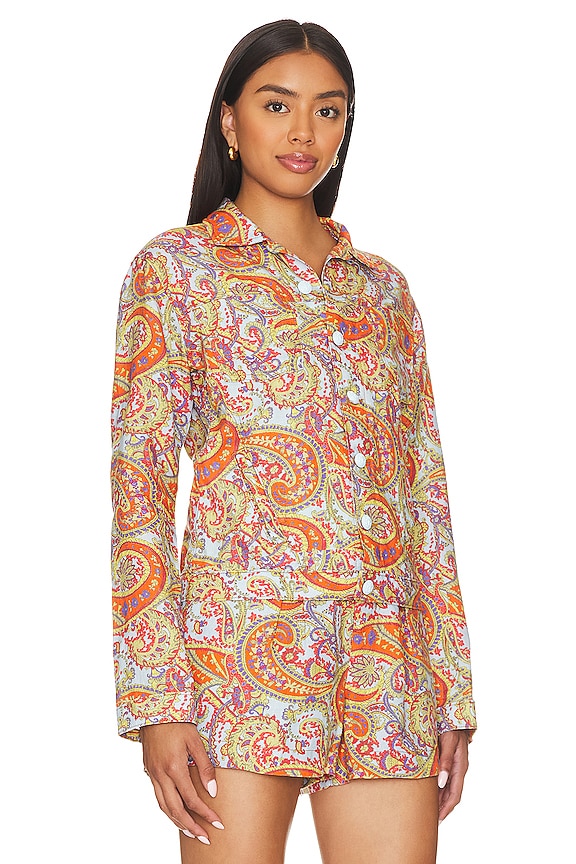 view 2 of 4 Celine Slime Jacket in Light Blue Vintage Paisley