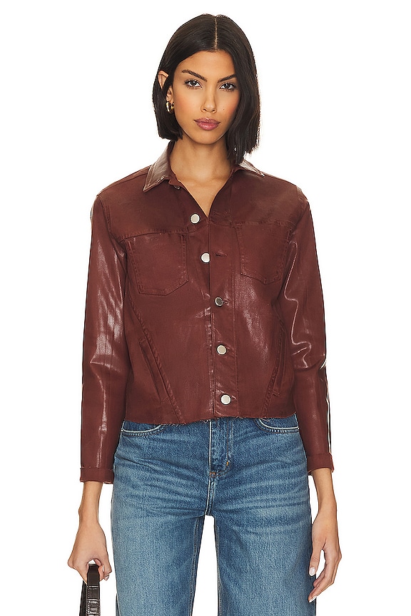 view 2 of 5 Janelle Slim Jacket in Dark Cinnamon Coated