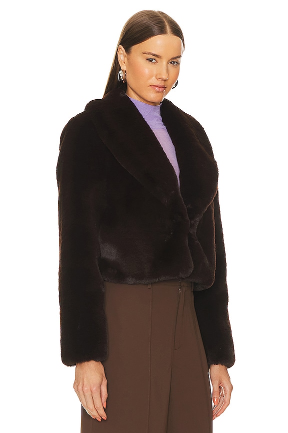 view 2 of 4 Davy Crop Faux Fur Jacket in Ganache