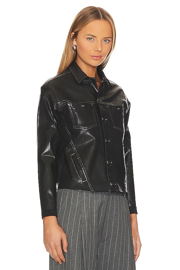view 2 of 4 Janelle Slim Jacket in Noir & Natural Coated