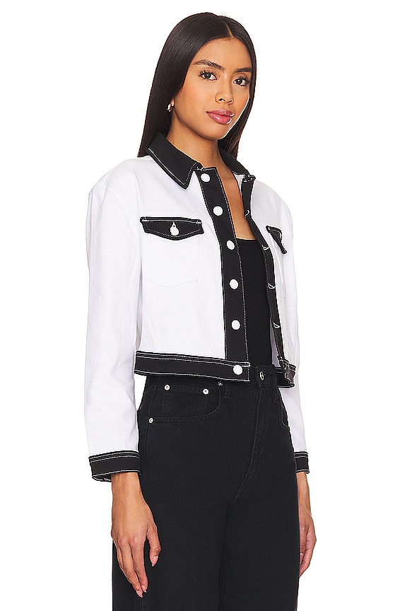 view 2 of 4 Koda Colorblock Crop Jacket in White & Black